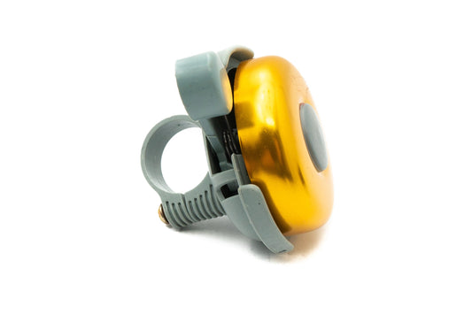 SYSTEM-S bicycle bell shiny in retro look made of aluminum in yellow