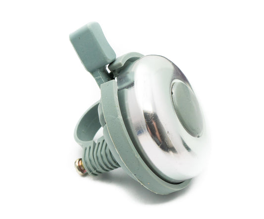 SYSTEM-S bicycle bell shiny in retro look made of aluminum in gray