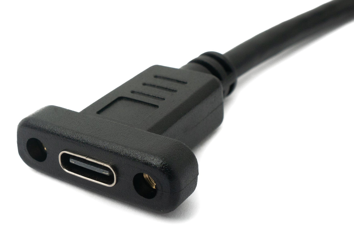 SYSTEM-S USB 3.1 Kabel 100 cm Typ C Stecker zu Buchse Schraube in Schwarz