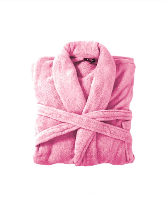 Bademantel flauschig » Saunamantel in Teddy-Plüsch Qualität » leichter/dünner Morgenmantel 100 cm lang » unisex