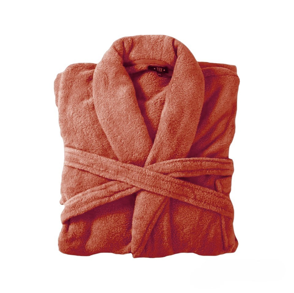 Bademantel flauschig » Saunamantel in Teddy-Plüsch Qualität » leichter/dünner Morgenmantel 100 cm lang » unisex