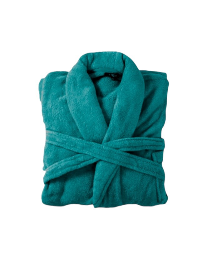 Bademantel flauschig » Saunamantel in Teddy-Plüsch Qualität » leichter/dünner Morgenmantel 100 cm lang » unisex