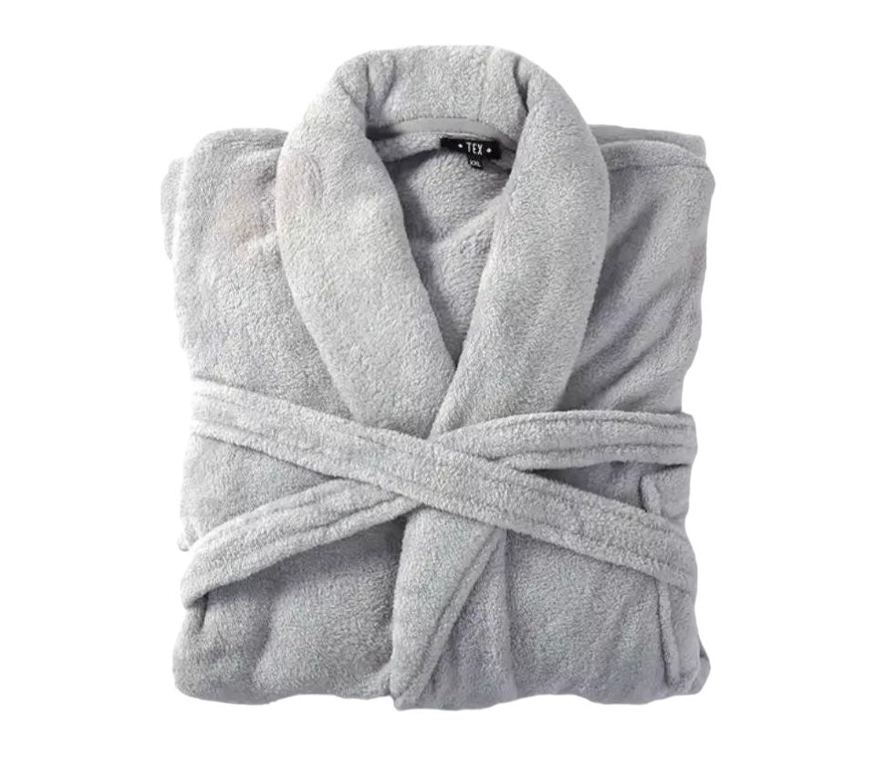 Bademantel flauschig » Saunamantel in Teddy-Plüsch Qualität » leichter/dünner Morgenmantel 100 cm lang » unisex