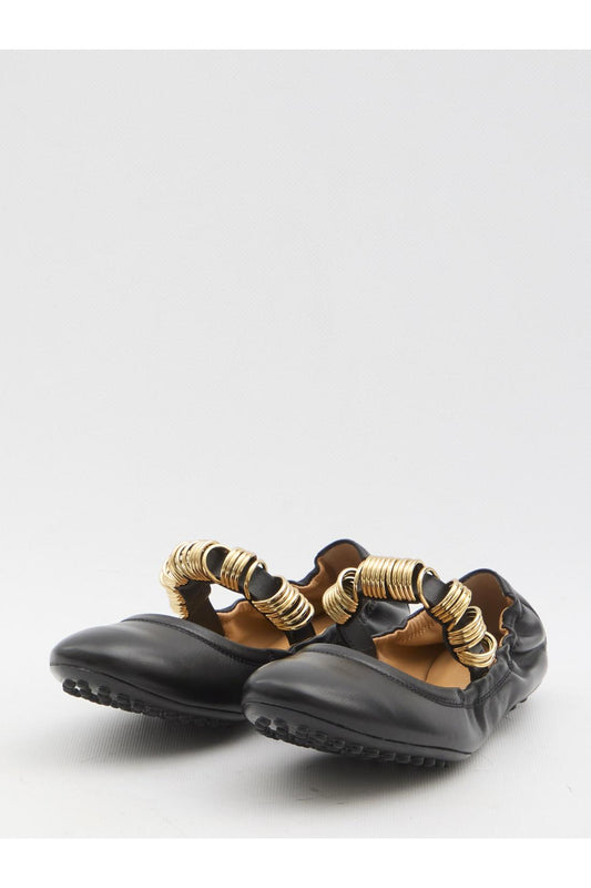 Ballet flats wit eyelets