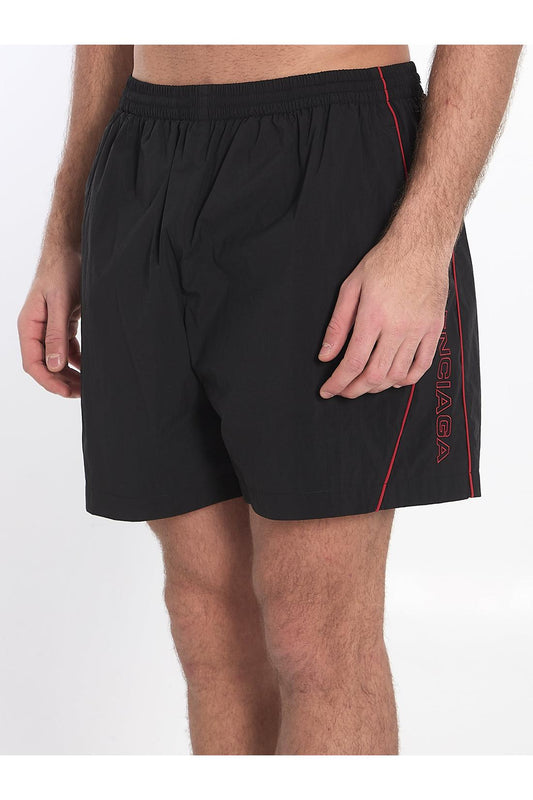 Bermuda shorts with red logo