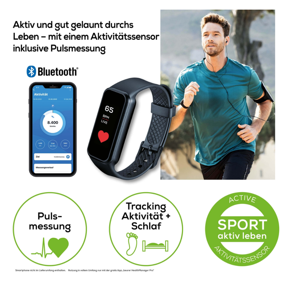 Auslaufartikel: Beurer AS 99 Pulse Aktivitätssensor mit Bluetooth | Packung (1 Stück)