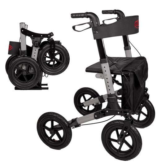 Outdoor Rollator mit Lufträdern – faltbar, 7,9 kg & bis 136 kg belastbar
