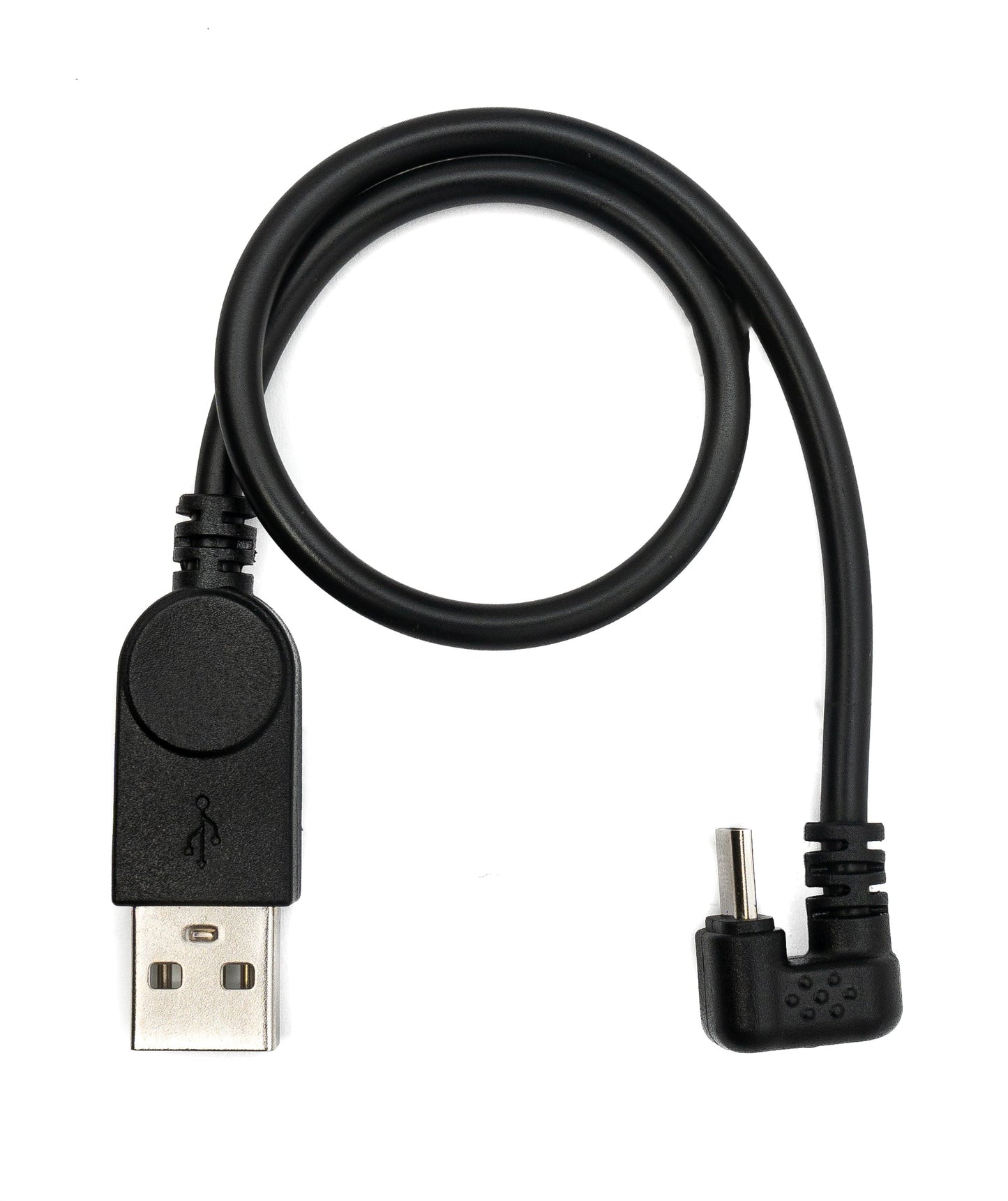 SYSTEM-S USB 2.0 snúra 30 cm Micro B tengi í Type A tengi 180° horn svart