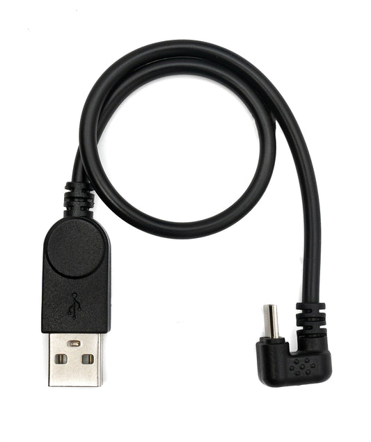 SYSTEM-S USB 2.0 snúra 30 cm Micro B tengi í Type A tengi 180° horn svart