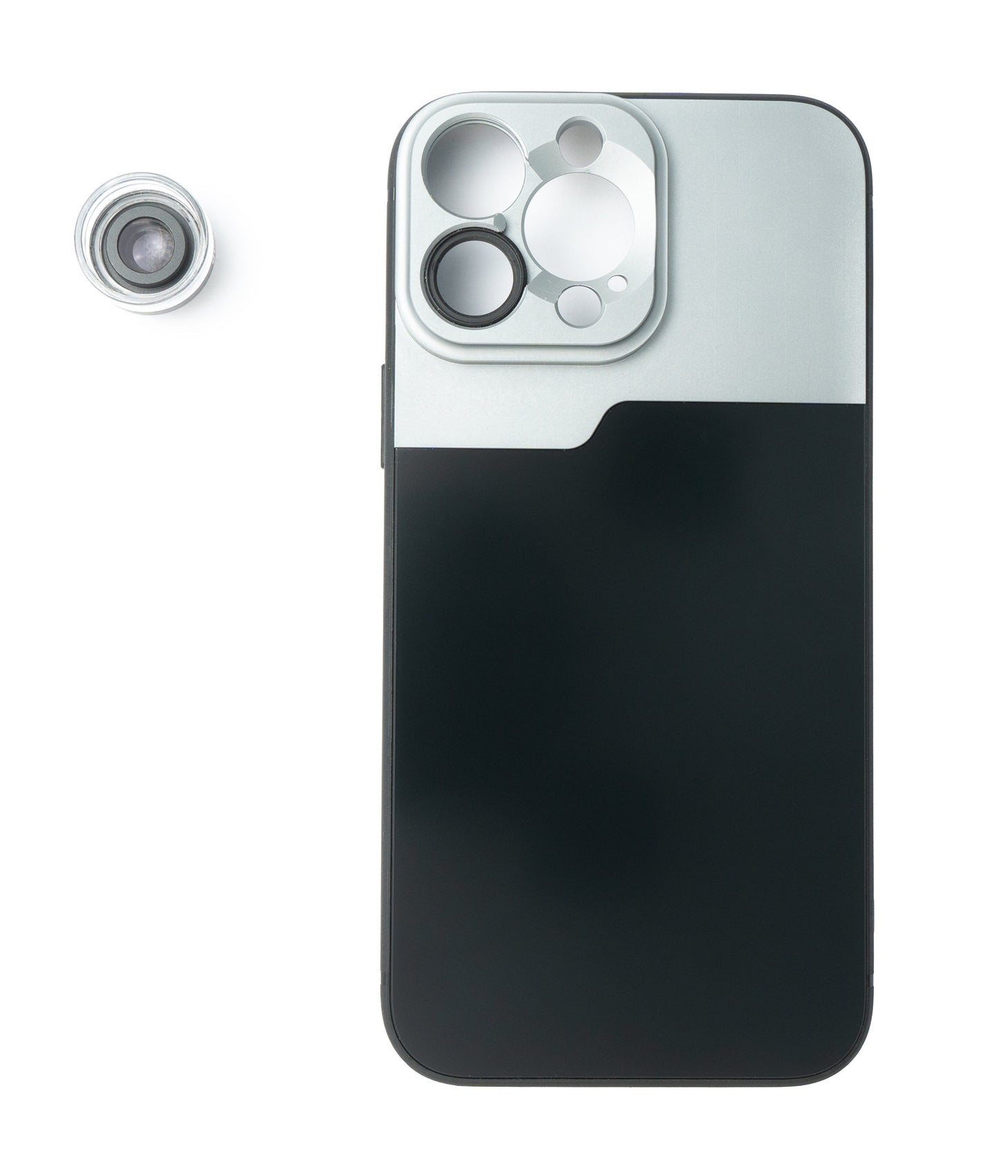 SYSTEM-S Makro Linse 30x Mikroskop Filter mit Hülle in Schwarz für iPhone 13 Pro Max