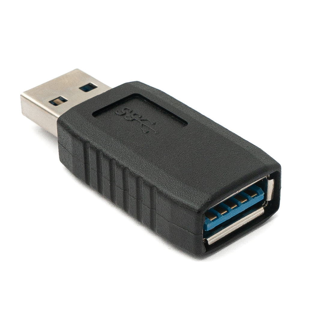 SYSTEM-S USB 3.0 millistykki af gerð A karlkyns í kvenkyns snúru í svörtu