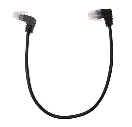 SYSTEM-S LAN cable 25 cm RJ45 8P8C STP Cat6 plug to plug angled black