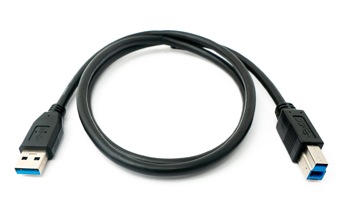 SYSTEM-S USB 3.0 snúra 100 cm af gerðinni B karlkyns í A karlkyns í svörtu