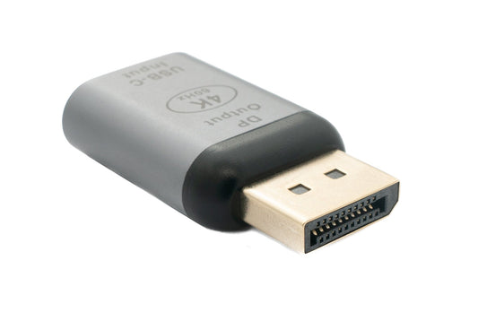 SYSTEM-S USB 3.1 millistykki Tegund C kvenkyns í DisplayPort DP karlkyns 4k HDTV snúra í gráu