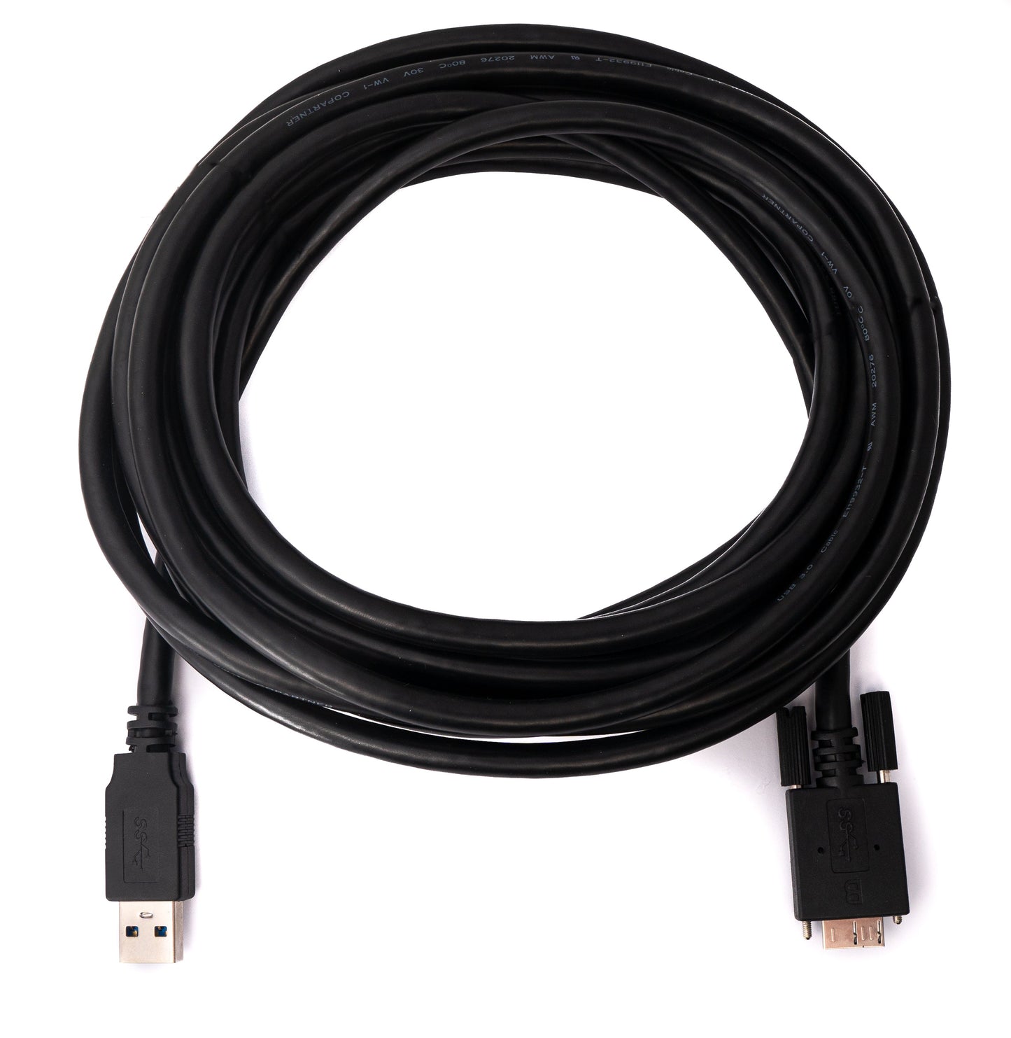 SYSTEM-S USB 3.0 cable 5 m Micro B plug to Type A plug screw in black