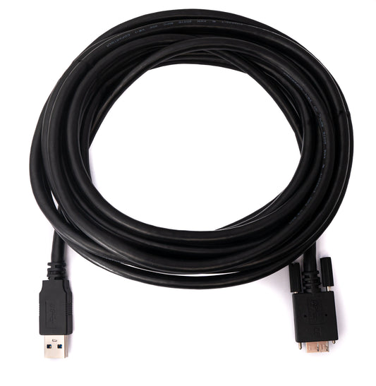 SYSTEM-S USB 3.0 cable 5 m Micro B plug to Type A plug screw in black