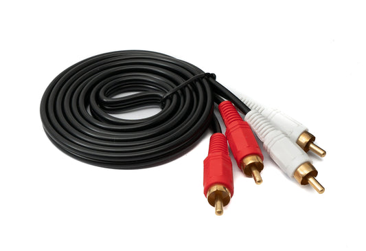 SYSTEM-S Cinch 2 RCA cable 1.5 m male to male stereo AV in black