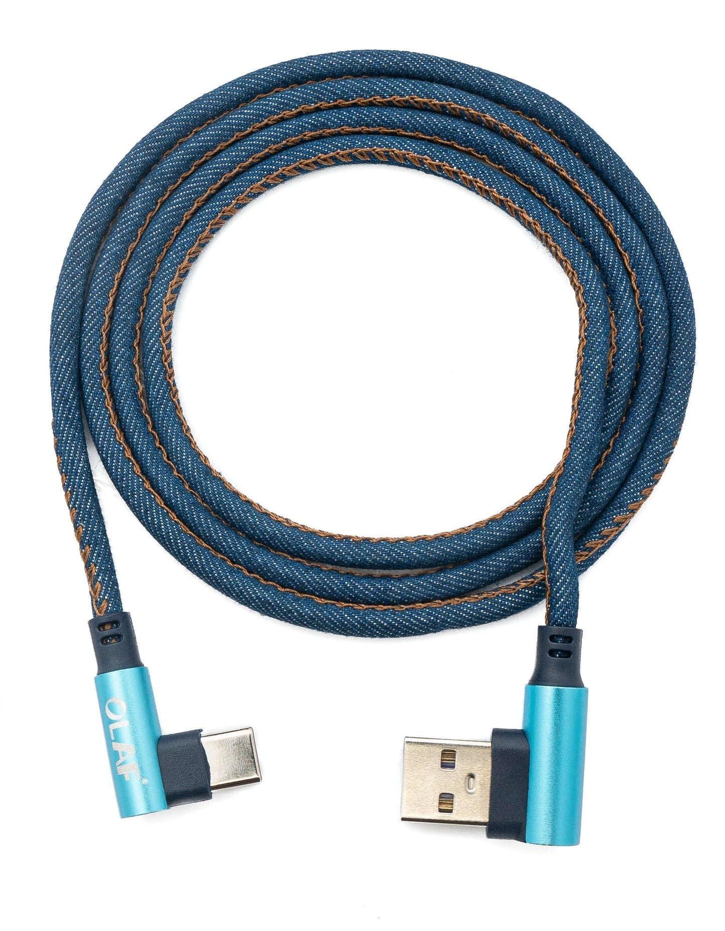 SYSTEM-S USB 3.1 snúra 100 cm Tegund C tengi Tegund A tengi fléttaður vinkill í bláu
