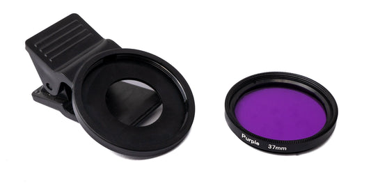 SYSTEM-S Color Filter Purple 37 mm Lens Color with Clip for Smartphones in Black