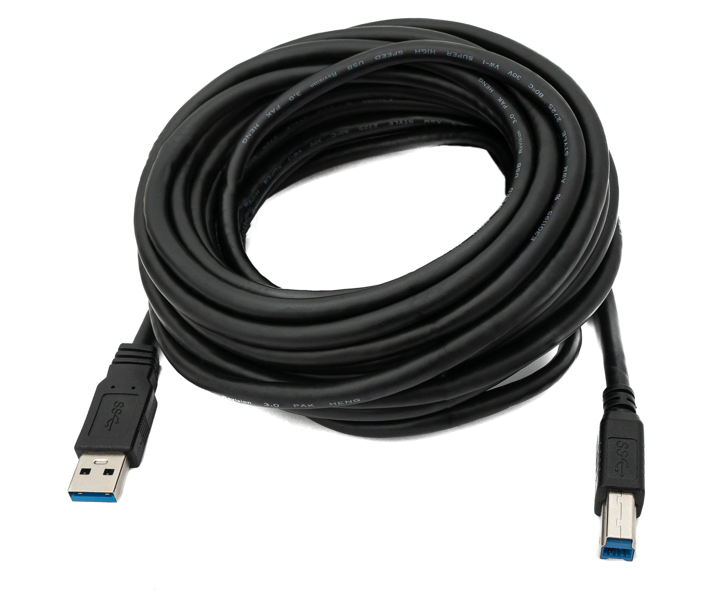 SYSTEM-S USB 3.0 snúra 8 m karlkyns B í A karlkyns í svörtu
