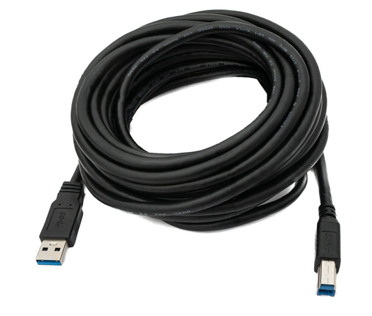 SYSTEM-S USB 3.0 snúra 8 m karlkyns B í A karlkyns í svörtu