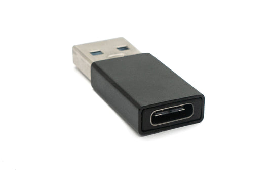 SYSTEM-S USB 3.1 millistykki af gerðinni C kvenkyns í 3.0 af gerðinni A karlkyns snúra í svörtu