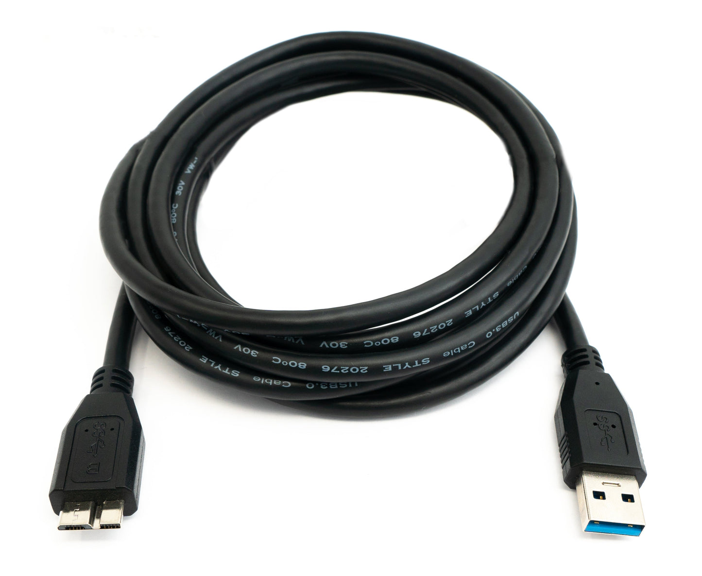 SYSTEM-S USB 3.0 snúra 3 m Micro B tengi í Type A tengi í svörtu