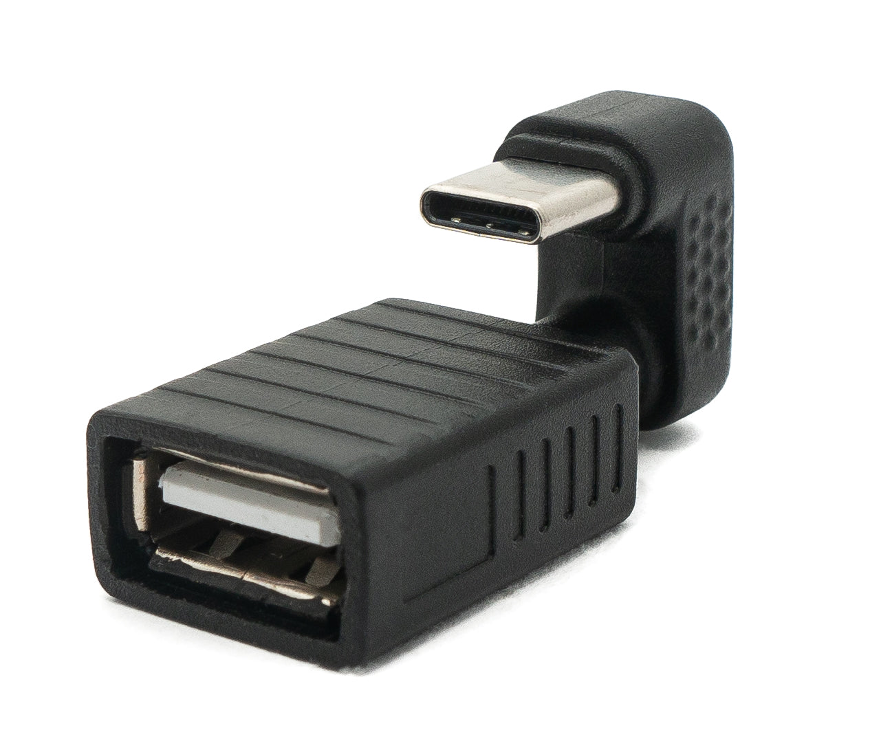 SYSTEM-S USB 3.1 U-snúningur 180° millistykki af gerð C karlkyns í 2.0 af gerð A kvenkyns snúru í svörtu