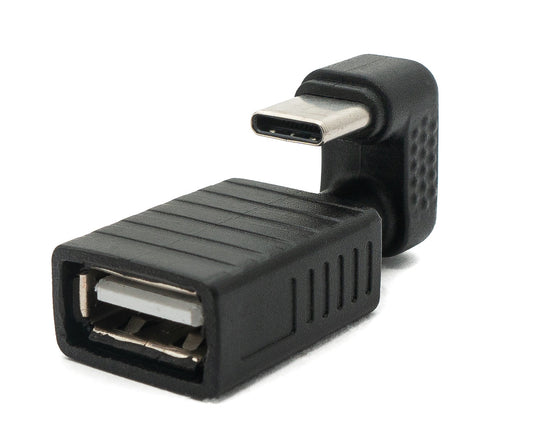 SYSTEM-S USB 3.1 U-snúningur 180° millistykki af gerð C karlkyns í 2.0 af gerð A kvenkyns snúru í svörtu