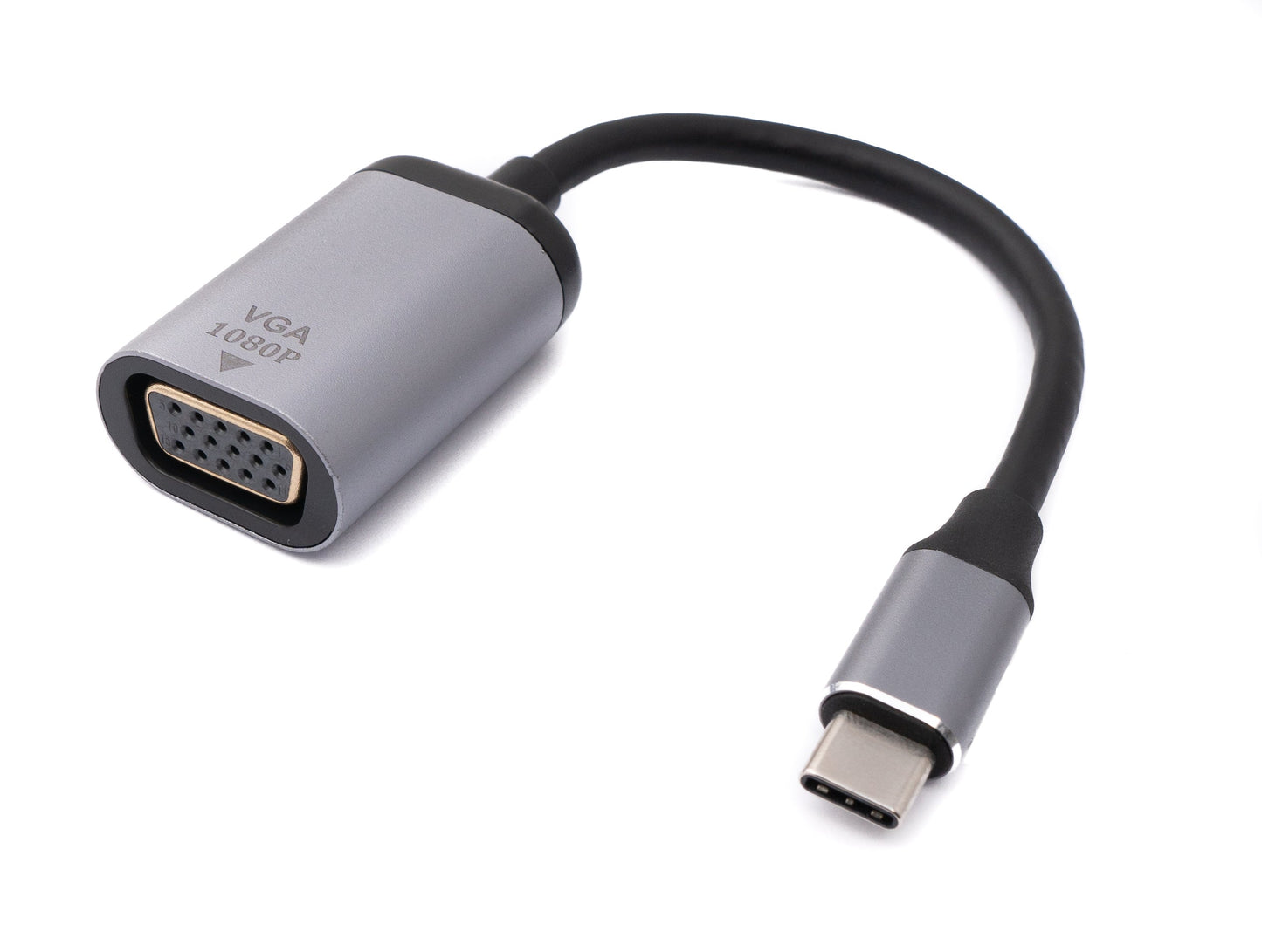 SYSTEM-S VGA snúra 20 cm kvenkyns í USB 3.1 Tegund C karlkyns í gráu