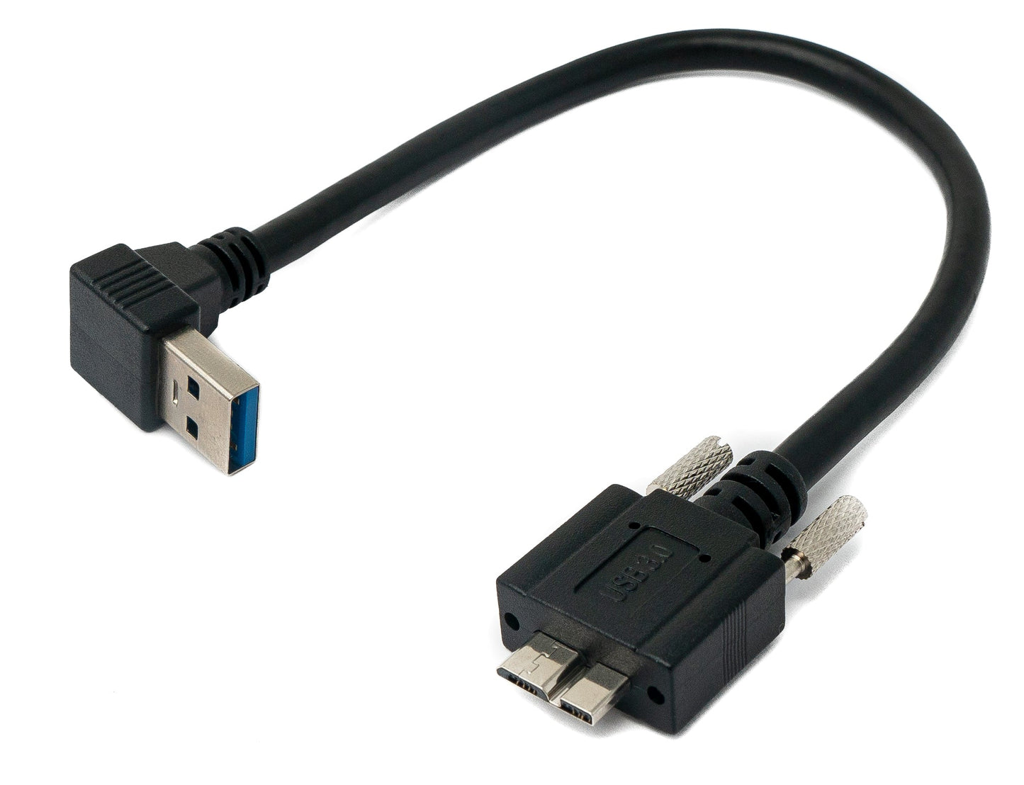 SYSTEM-S USB 3.0 cable 30 cm Micro B plug to A plug screw angle black