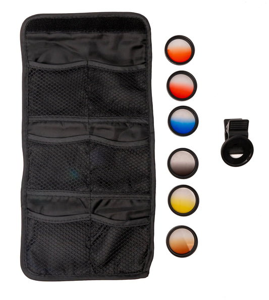 SYSTEM-S Color Filter Set 37 mm 6 pieces with transition color kit with clip bag in black