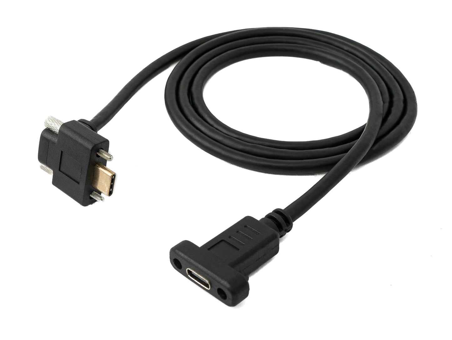 SYSTEM-S USB 3.1 Gen 2 100W snúra 100 cm Tegund C karlkyns í kvenkyns skrúfuhorn