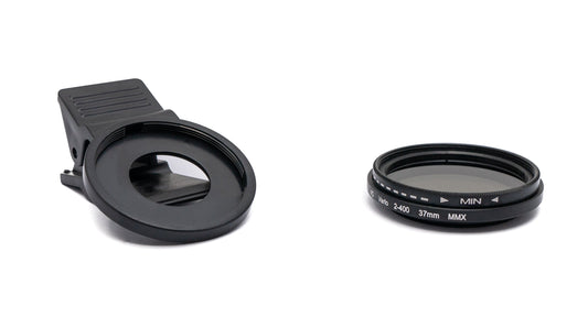 SYSTEM-S ND Vario sía 37 mm 2 til 400 grá linsa með klemmu fyrir snjallsíma í svörtu