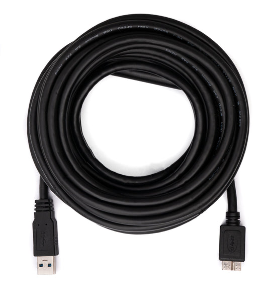 SYSTEM-S USB 3.0 cable 8 m Micro B plug to Type A plug in black