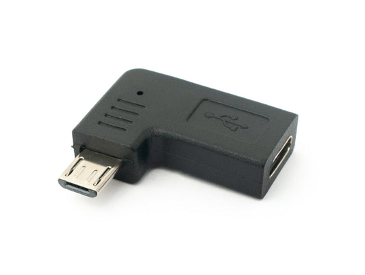 SYSTEM-S USB 3.1 millistykki af gerðinni C kvenkyns í 2.0 Micro B karlkyns, vinklað hægri