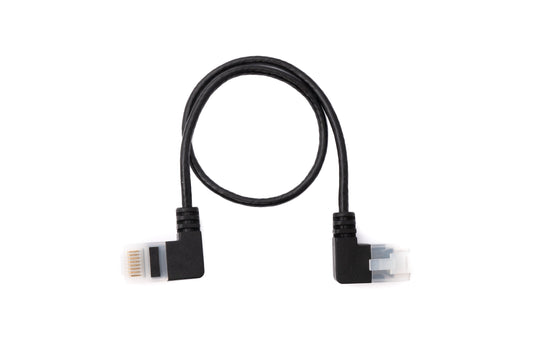 SYSTEM-S LAN snúra 25 cm RJ45 8P8C STP Cat6 tengi í tengi, hornrétt, svart
