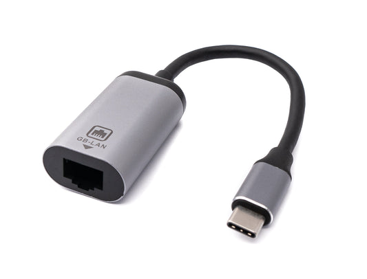 SYSTEM-S LAN snúra 20 cm RJ45 tengi í USB 3.1 Type C tengi millistykki í gráu