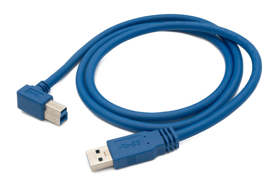 SYSTEM-S USB 3.0 snúra 1,8 m karlkyns tengi af gerð B í karlkyns tengi af gerð A, blár á ská