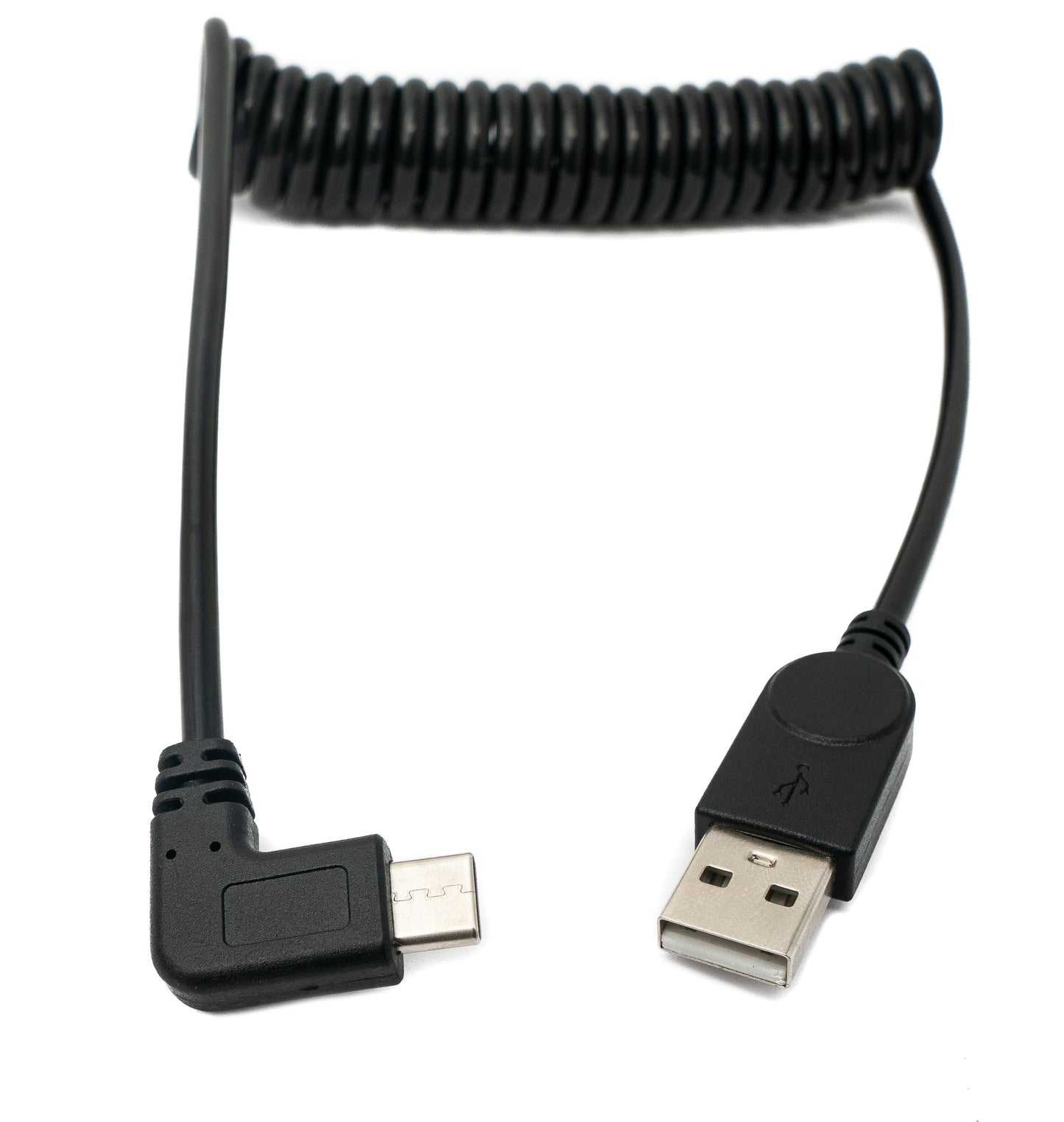 SYSTEM-S USB 3.1 cable 120 cm Type C male to A male spiral angled black
