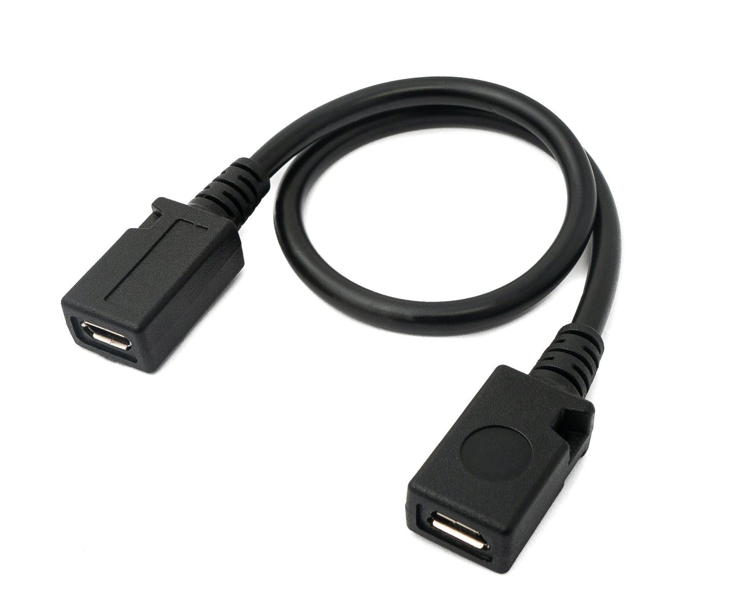 SYSTEM-S USB 2.0 snúra 27 cm Micro B kvenkyns í kvenkyns í svörtu