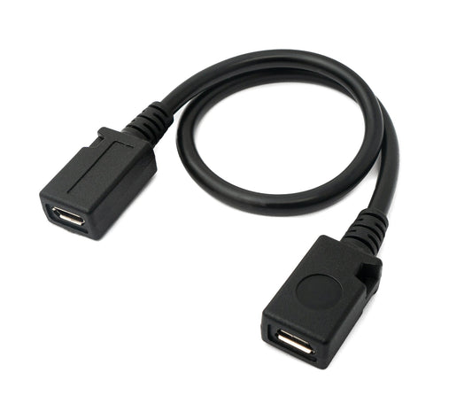 SYSTEM-S USB 2.0 snúra 27 cm Micro B kvenkyns í kvenkyns í svörtu