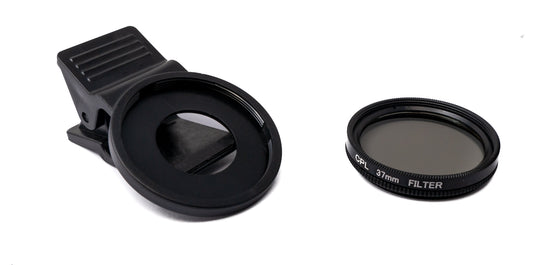SYSTEM-S CPL Filter 37 mm lens with clip for smartphones in black