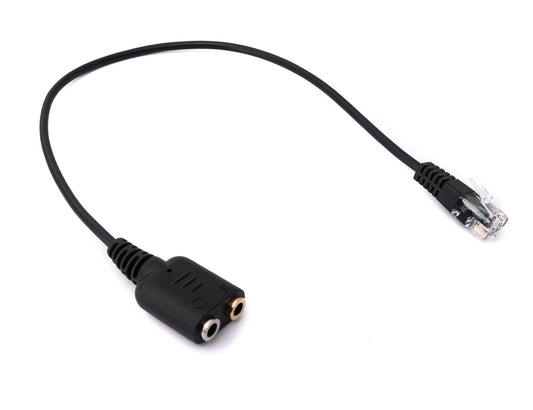 SYSTEM-S Símaheyrnartól millistykki 20 cm RJ9 tengi í 2x 3,5 mm jack hljóðsnúra svart