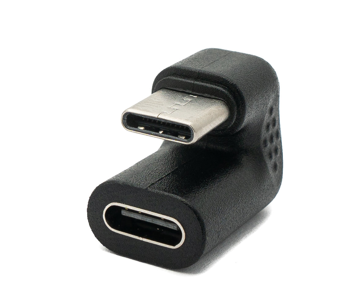 SYSTEM-S USB 3.1 U-snúningur 180° millistykki af gerðinni C kvenkyns í karlkyns snúra í svörtu