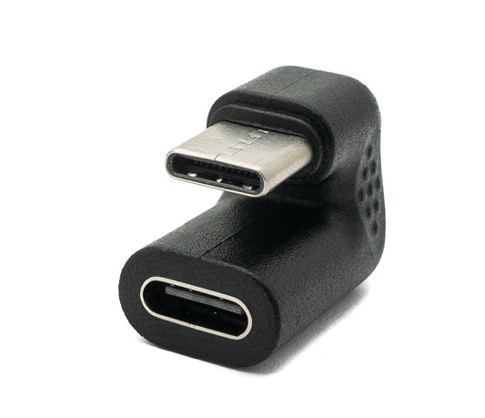 SYSTEM-S USB 3.1 U-snúningur 180° millistykki af gerðinni C kvenkyns í karlkyns snúra í svörtu