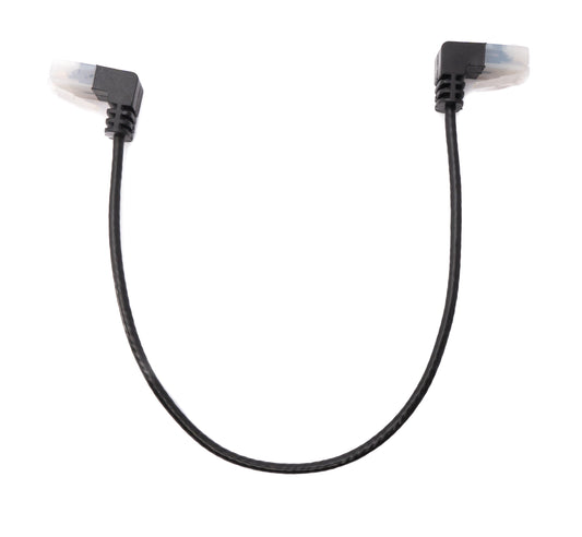 SYSTEM-S LAN cable 25 cm RJ45 8P8C STP Cat6 plug to plug angled black