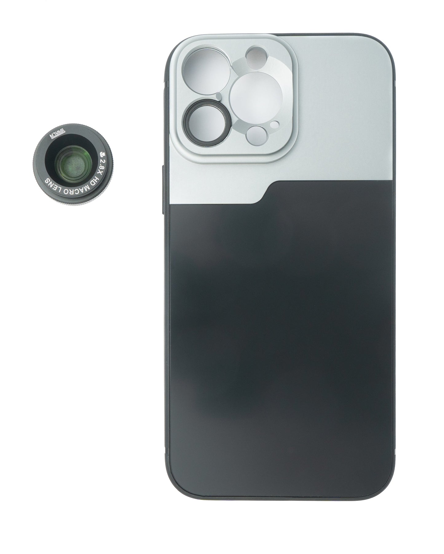 SYSTEM-S Macro linsa 2.8x HD sía með hulstri í svörtu fyrir iPhone 13 Pro Max