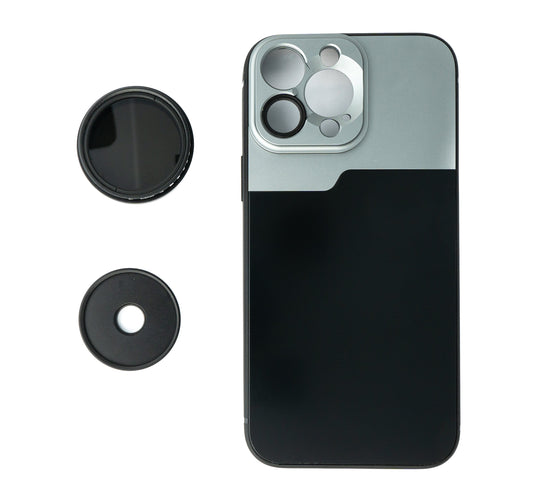 SYSTEM-S ND Vario sía 37 mm 2 til 4000 hlutlaus þéttleiki með hulstri fyrir iPhone 13 Pro Max