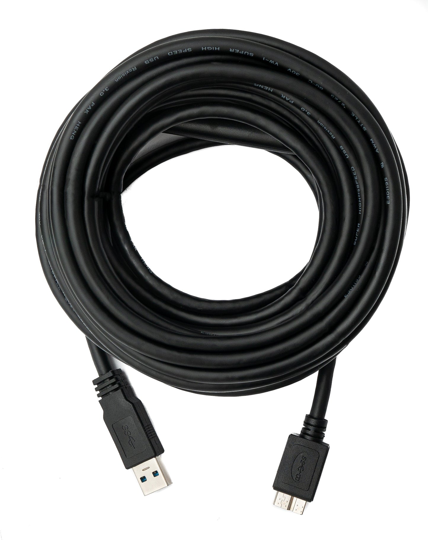 SYSTEM-S USB 3.0 snúra 8 m Micro B tengi í A tengi í svörtu